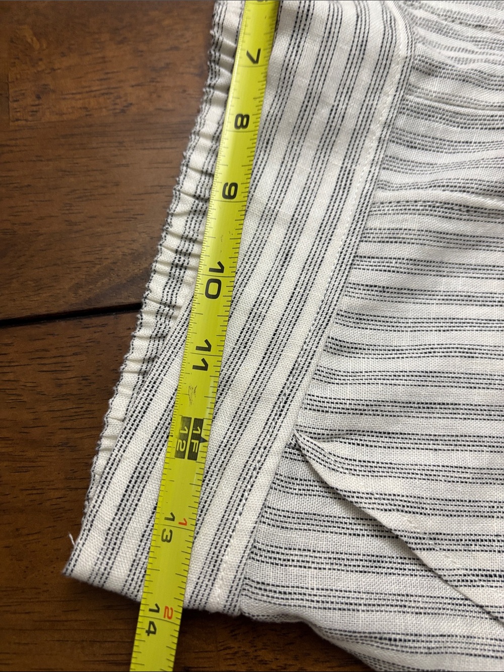 MAX STUDIO Striped Wide-Leg Woman’s- Light Gray/White pants. Extra flare leg. - Picture 11 of 16